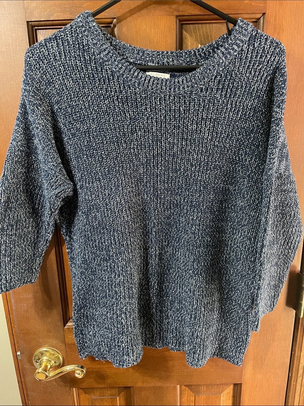 Sonoma Navy Marled Crew Neck Sweater